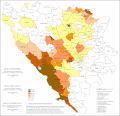 Share of Croatian in Bosnia and Herzegovina by municipalities in 2013