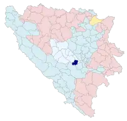 Location of the municipality in Bosnia and Herzegovina