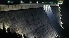 Night view of the dam