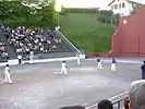 A game of Basque pelota in play