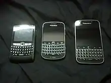 Image 44Several BlackBerry smartphones, which were highly popular in the mid-late 2000s (from Smartphone)