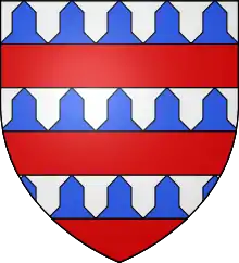 Barry of six vair and gules, arms of the Lords of Coucy