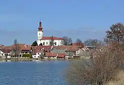 View towards the Church of Saint Lawrence