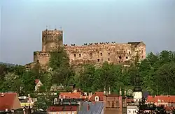 View over the town with the medieval castle