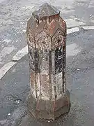 Late 19th or early 20th-century bollard in Spitalfields, east London