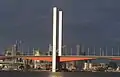 Bolte Bridge, looking back to the Melbourne CBD