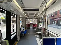 Interior of the Flexity Outlook streetcar