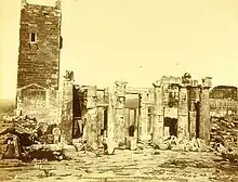 The Frankish tower on the Acropolis of Athens, demolished in 1874