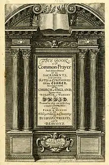 title page of Prayer Book in 17th-century typeface and design