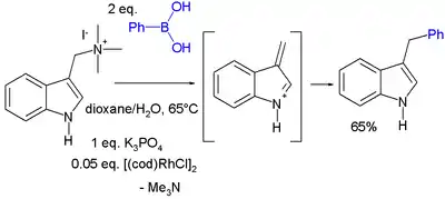 Gramine reaction with phenylboronic acid