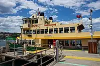 The ferry Borrowdale at original North Sydney ferry wharf in December 2017