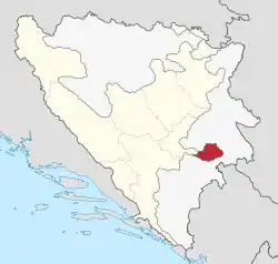 Location of the Bosnia-Podrinje Canton Goražde