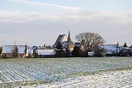 The village in the snow