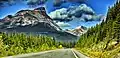 South aspect of Bow Peak (left) from Icefields Parkway