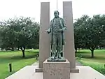 Photo shows a statue of Henry Smith at the Civic Center at 202 W Smith St, Brazoria, TX 77422.