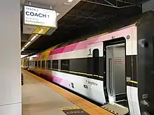 Brightline train at the station