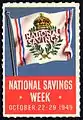 A National Savings Week publicity label from 1949