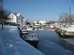 View of the village in winter