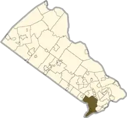 Location of Bensalem Township in Bucks County, Pennsylvania