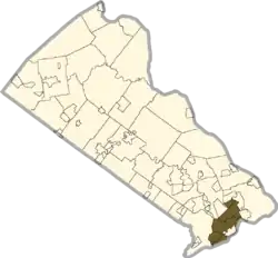 Location of Bristol Township in Bucks County