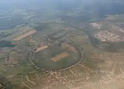 Aerial view of Budaševo, Sisak-Moslavina County