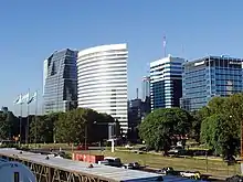 Office buildings along Eduardo Madero Avenue