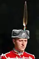 Headgear: kalpak with eagle feather and Alexander star