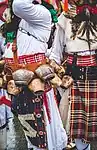 Tartan patterns used in a Bulgarian folk costume