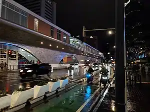 The Bundaran HI ASTRA BRT Station near the Selamat Datang Monument