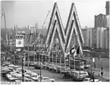 Trams are used to bring passengers to Leipzig Trade Fair, 1972