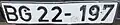 Bundesgrenzschutz licence plate, old-style code BG, no longer issued