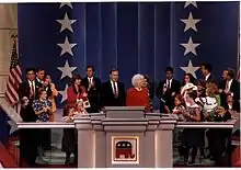 George H. W. Bush and Barbara Bush at the 1992 Republican National Convention.