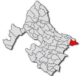 Location in Mehedinți County