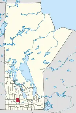 Location of the Municipality of North Cypress-Langford in Manitoba