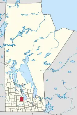 Location of WestLake-Gladstone in Manitoba.