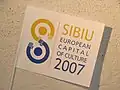 Small flag with Sibiu/Hermannstadt as former European Capital of Culture in 2007