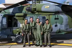 RBAirF Sikorsky S-70i and its aircrew at Rimba, 2019.