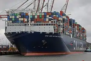 CMA CGM Antoine de Saint Exupery
 docked as Southampton container port