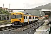 Train arriving at the station, 2015