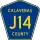 County Road J14 marker