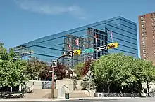 Calgary City Hall as seen from MacLeod Trail.