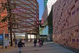 Entrance to California Science Center, with IMAX Theater at the left