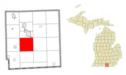 Location within Hillsdale County