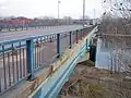 The Camden Bridge at street level, looking east into Northeast Minneapolis