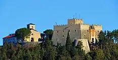 View of the Castello Monforte and Chiesa di Santa Maria Maggiore