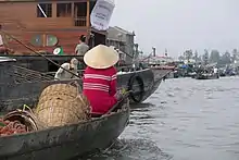 Floating market in Cần Thơ, Vietnam, Mekong Delta.