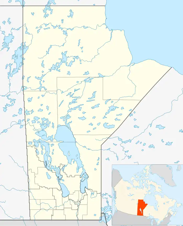 Map showing the location of Caribou River Provincial Park