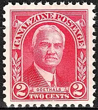 Goethals on Canal Zone postage stamp, 1928