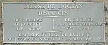 Sign indicating the Océan Lock at the Seuil de Naurouze.