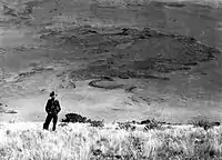 Congealed lava flows, viewed from the top of Capulin Volcano (1909)